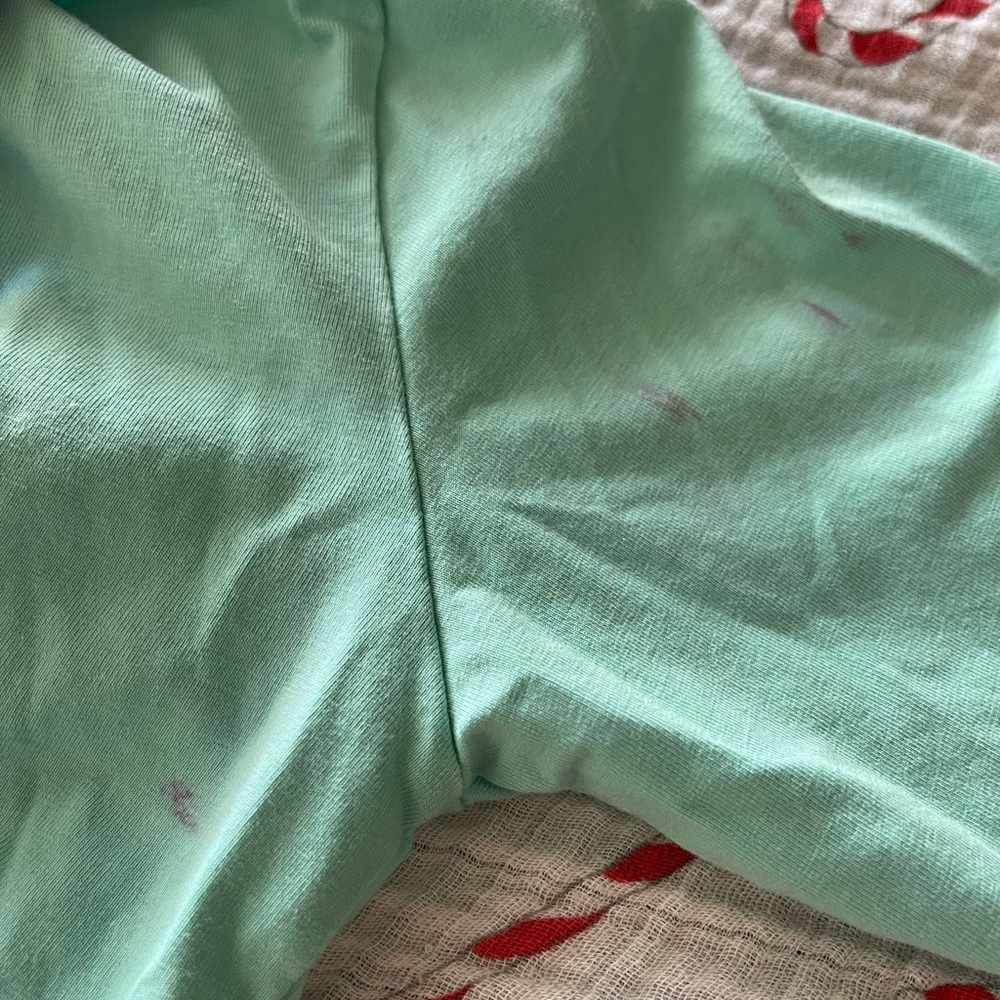 Sugar Dumplin Toddler Boy French Knot Candy Cane and Mint Green Overalls - Picture 6 of 6